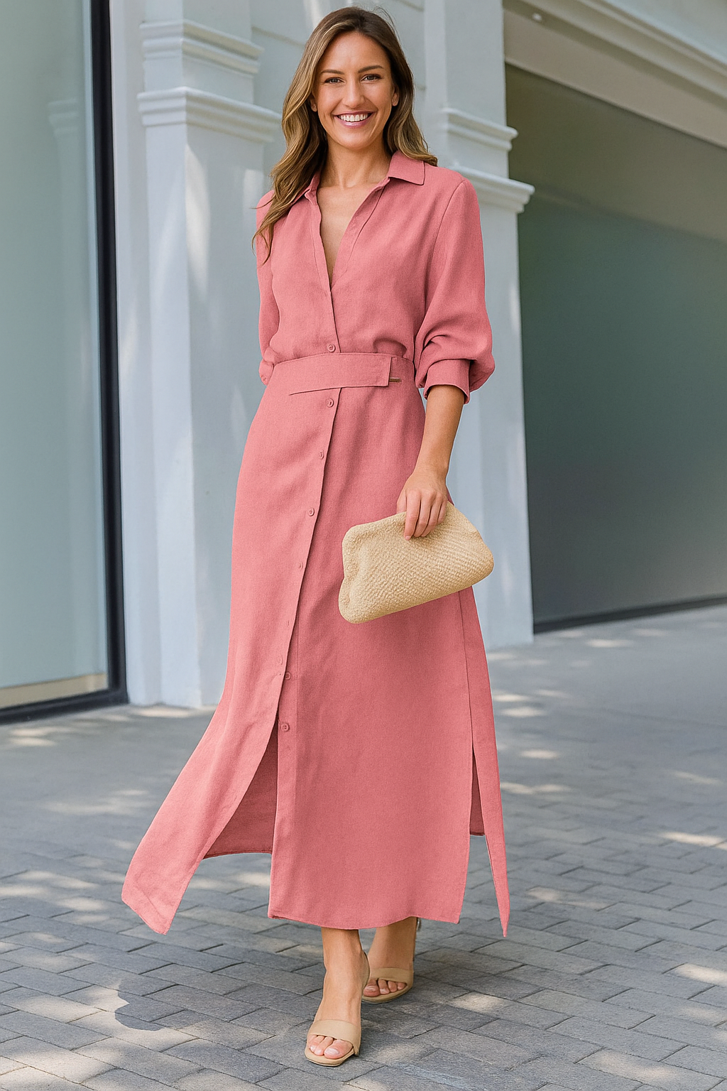 Suvi - Elegant maxikjole med V-hals